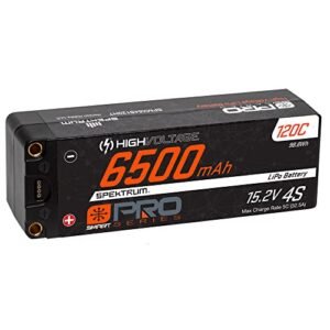 Spektrum 15.2V 6500mAh 4S 120C Smart Pro Race Hardcase HV LiPo Battery Ideal for RC Race Tracks in Georgia SPMX64S120HT