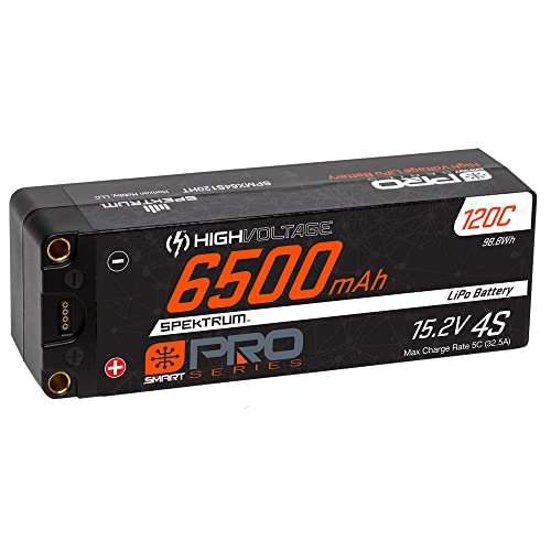 Spektrum 15.2V 6500mAh 4S 120C Smart Pro Race Hardcase HV LiPo Battery Ideal for RC Race Tracks in Georgia SPMX64S120HT
