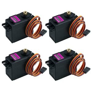 Hosyond 4Pack MG996R Digital RC Servo Motors High Torque Metal Gear for RC Helicopter Car Robot Boat