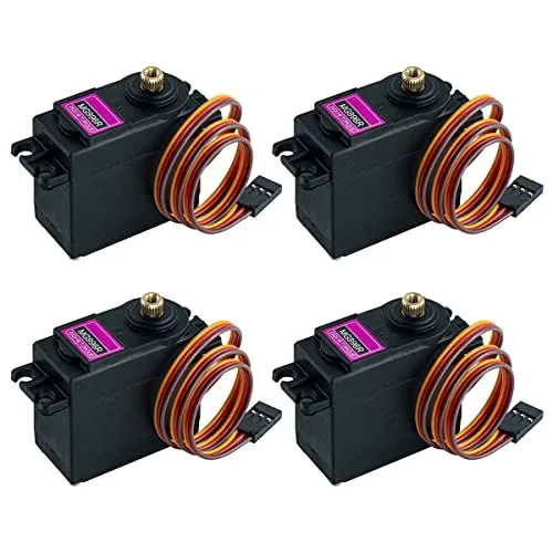 Hosyond 4Pack MG996R Digital RC Servo Motors High Torque Metal Gear for RC Helicopter Car Robot Boat
