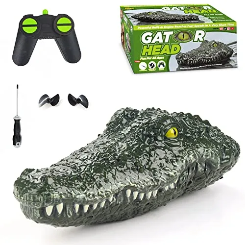 AquaZoom RC Alligator Head Boat Remote Control Water Toy for Pools Lakes and Water Parks