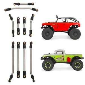 MEUS RACING SCX24 High Clearance Chassis Steering Links Set 10pcs 133.5mm Wheelbase Compatible with FS Racing RC Car SCX24 Deadbolt AXI90081 B17 AXI00004 1/24 Scale Crawler