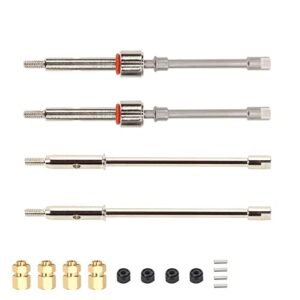 Rcawd 2X 40Cr Mo Axle Shaft Steel 4.5mm Longer Front Rear Cvd Drive Shaft Axle with Brass Thicker Hex for Bigger 1.2 RC Wheels Axial 1/24 Scx24 Crawlers Parts