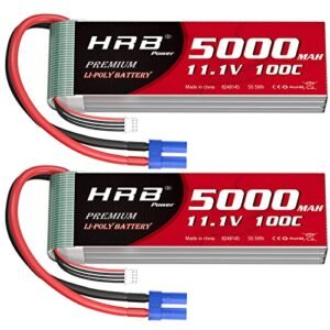 HRB 3S 5000mAh Lipo Battery EC5 100C 11.1V for Aqua Cat RC Plane RC Car Truck Boat 2 Packs