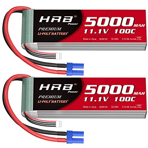 HRB 3S 5000mAh Lipo Battery EC5 100C 11.1V for Aqua Cat RC Plane RC Car Truck Boat 2 Packs