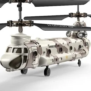 SYMA S52H Military Transport RC Helicopter with Altitude Hold One Key Take Off Landing LED Light and Long Lasting RC Toys Battery for Kids and Enthusiasts