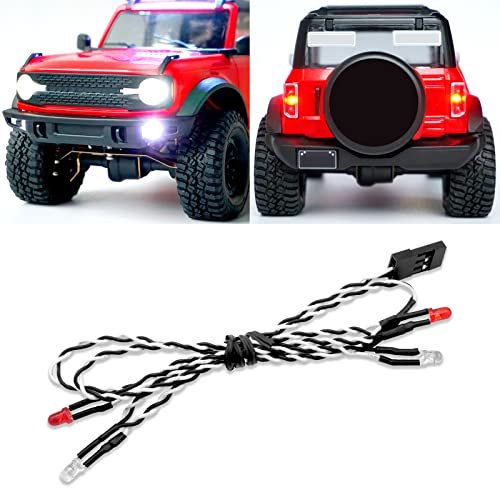 OGRC Evo RC Car Starter Kit LED Headlights and Taillights for TRX4M 1/18 Scale Crawler White Red