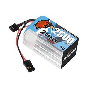 CODDAR 2500mAh 2S 7.4V 5C LiPo Battery with JR Connector for Hump Receiver, CD2S25005
