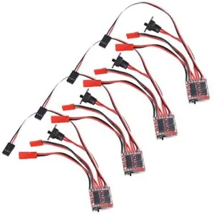 4 PCS Mini RC 20A Brushed ESC Motor Speed Controller for RC Boat Brushed Motor 2S Forward Reverse Brush Brake