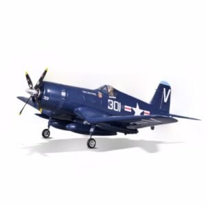 FMS Ready to Fly RC Trainer Planes 800mm F4U Corsair V2 Blue 4 Channel RTF Airplane with Transmitter Receiver and Charger
