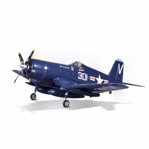 FMS Ready to Fly RC Trainer Planes 800mm F4U Corsair V2 Blue 4 Channel RTF Airplane with Transmitter Receiver and Charger