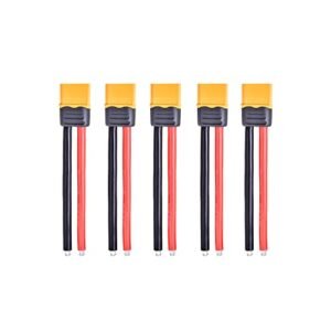 Speedybee 5PCS XT60H Sheath Housing Male Connectors with 12AWG Silicon Wire Cable 100mm Ideal for Nexstar RC Trainer FPV Drone RC Lipo ESC