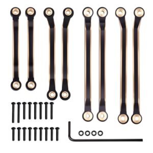 CrazyHobby 1.7 RC Crawler Tires Brass High Clearance Links Set for Traxxas TRX4M Bronco Defender Upgrade Parts Black Gold