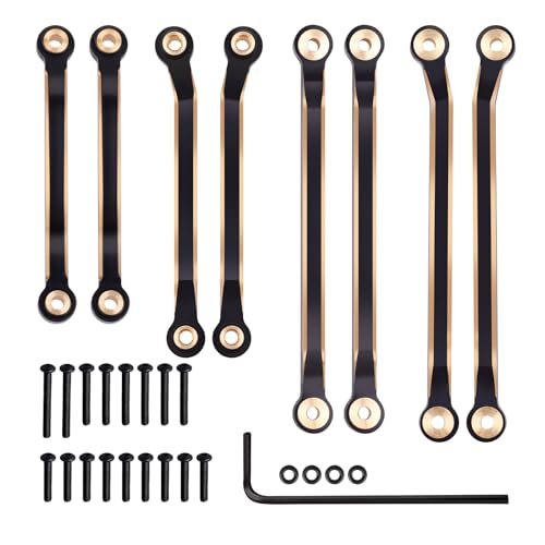 CrazyHobby 1.7 RC Crawler Tires Brass High Clearance Links Set for Traxxas TRX4M Bronco Defender Upgrade Parts Black Gold