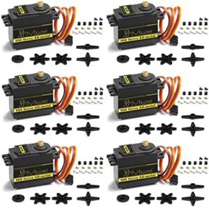 Miuzei MG996R 55g Metal Gear Torque Digital Servo Motor 6 Pack Ideal for Playmobil RC Boat Motor and DIY Projects
