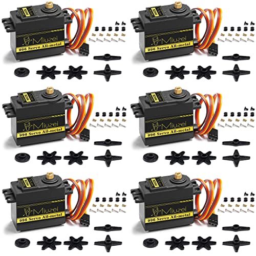 Miuzei MG996R 55g Metal Gear Torque Digital Servo Motor 6 Pack Ideal for Playmobil RC Boat Motor and DIY Projects