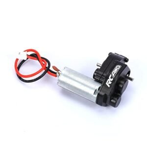 RCAWD Upgraded Carbon Brush 55T(Turn) 050size Brushed Motor&Alloy Center Gear Housing,Transmission Assembled with Steel Gears for Axial 1-24 Scx24 Crawlers Parts Black