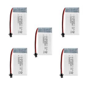 OooSure 5 Pack 3.7V 650mAh 25C 852540 Rechargeable Lithium Batteries with XH2.54 Connector for RC Drones Toys and Remote Control Devices