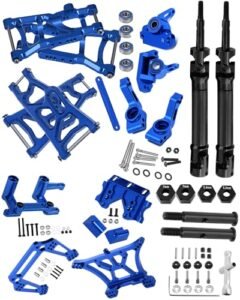Rcarmumb Alloy Upgrade Parts Set for Traxxas 1/10 Rustler 2WD VXL RC Car Navy Blue