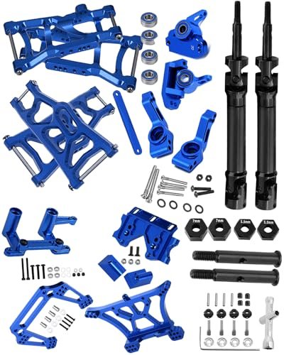Rcarmumb Alloy Upgrade Parts Set for Traxxas 1/10 Rustler 2WD VXL RC Car Navy Blue