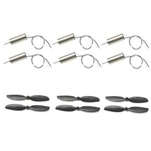 CHANCS Electric Motor for RC Model Airplanes 820 3.7V 43800RPM Mini Model Helicopter Coreless Motor with Small Propeller Tello Drone Parts 6PCS