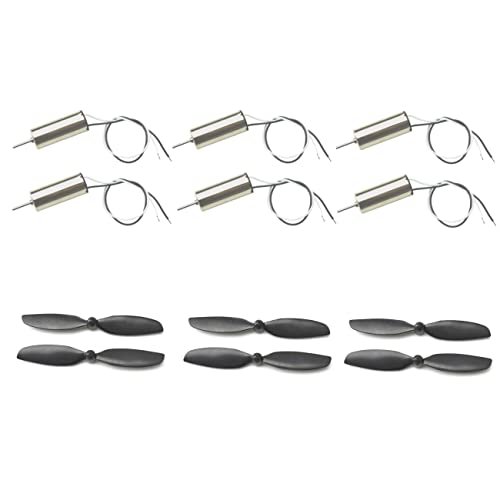 CHANCS Electric Motor for RC Model Airplanes 820 3.7V 43800RPM Mini Model Helicopter Coreless Motor with Small Propeller Tello Drone Parts 6PCS
