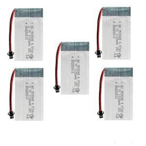 OooSure 5 Pack 3.7V 1100mAh 25C 903048 Rechargeable Lithium Batteries with JST Connector for RC Drones Toys and Remote Control Devices