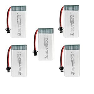 OooSure 5 Pack 3.7V 1800mAh 25C Rechargeable Lithium Batteries with XH2.54 Connector for RC Drones Toys and Remote Control Devices