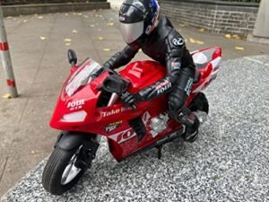SOWOFA Super Large 35CM Remote Control Motorcycle Professional RC Stunt Drift Motorcycle Auto Balance Motorcycle Model Exercise Ideal for Large RC Model Battleships Enthusiasts