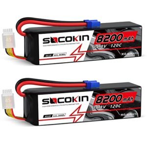 Socokin 4S Lipo Battery 14.8V 8200mAh 120C with EC5 Plug for Build Your Own RC Truck Online and Other RC Models