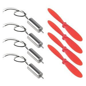 AEDIKO 4pcs 716 Coreless Brushed Motors 3.7V 7x16mm 45000 RPM RC Electric Brushed Motors with 4pcs 75mm CW CCW Propellers for FPV RC Quadcopter