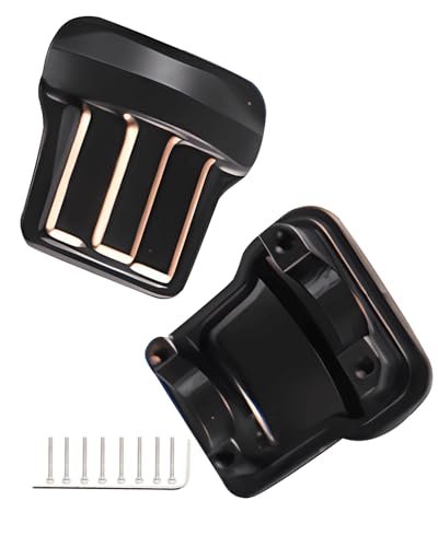 Rcarmumb RC Gripen Jet Black Brass Diff Cover Upgrade Parts for 1/18 TRX4M 2PCS Front and Rear Axle Diff Cover