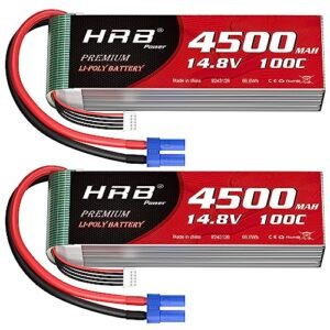 HRB 4S 4500mAh Lipo Battery EC5 100C 14.8V for F 14 RC Jet Turbine Plane RC Car Truck Boat 2PCS