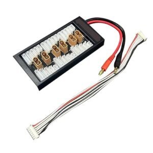 Hengfuntong Elec 4mm Port RC Battery Parallel Charging Board with XT60 Male for Imax B6 B6AC Charger Compatible with HB RC Tires