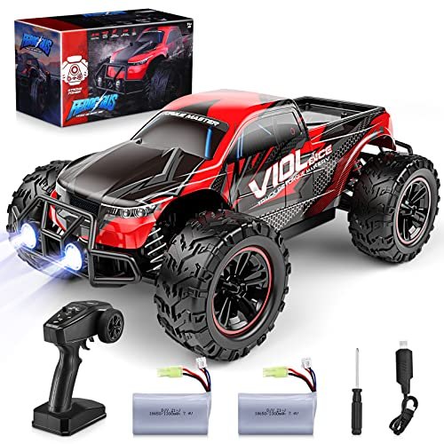 Lesu RC Trucks Powerextra 1/16 Scale High Speed Remote Control Car for Kids 36 KM H All Terrain Monster Truck with LED Lights 4WD Off Road Toy for Boys Girls Ages 8 and Up