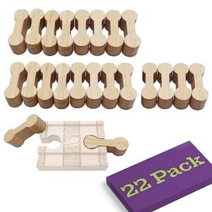 Zany Trains Deluxe RC 22 Pcs Wooden Dog Bone Track Connector Pack for Wooden Train Sets