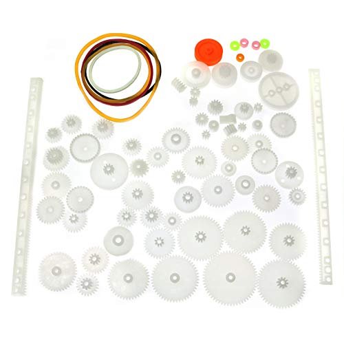 MEETOOT Robot RC Robot DIY Transmission Plastic Motor Gear Package with Shaft Tire Gear Bushing for Toy Gear Pulley Model Technology