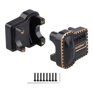 HobbyPark Brass Diff Covers Front Rear Axle Cover for TRX4M TRX4MT Upgrades 1/18 Street Stock RC Car Replacement of 9787 9738 Used for Stock Portal Axles 2 Pack