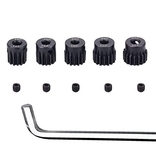RC Willey Murphy Bed Compatible 48P Hardened Pinion Gear Set 1/8 inch Hole 13T 14T 15T 16T 17T with Hex Key 3 175mm RC Motor