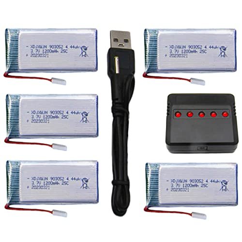 RC Willey Pay My Bill SYMA X5SW X5SC Drone Upgrade Kit 5pcs 1200mAh 3.7V Lipo Battery and Charger