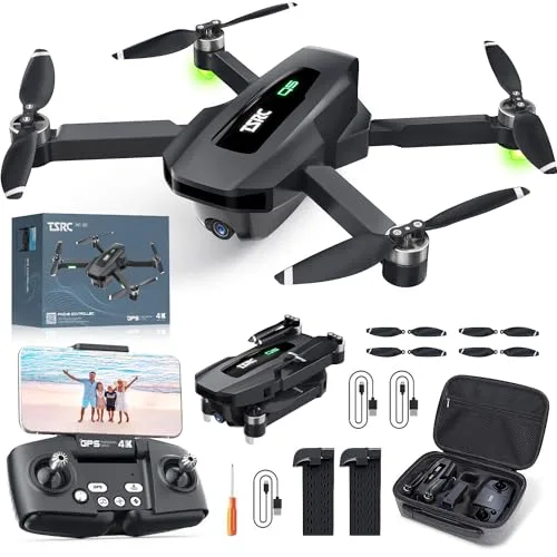 TSRC Q5 GPS Drone with 4K Camera Circle RC Plane for Adults Brushless Motor Auto Return Follow Me 52 Mins Flight