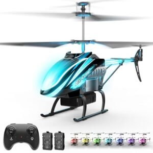 SkyRider Pro Gyro RC Helicopter Parts Remote Control Toy with 7+1 LED Light Modes 30Mins Flight Auto Hover for Kids Indoor Play