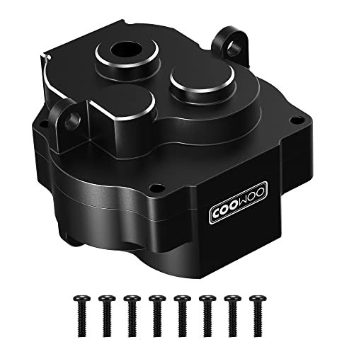 COOWOO Aluminum Alloy Transmission Gearbox Case for 2.2 RC Crawler Tires Upgrade Part Traxxas 1/18 TRX 4M RC Crawler Cars Black