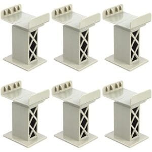 Ioffersuper 6 Pcs Train Bridge Pier Track Railway Accessories Multi Level Support Risers High Level Blocks Compatible All Major Brands Grey Upgraded Version Perfect for 6 by 6 RC Truck Enthusiasts