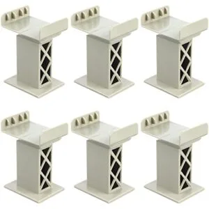 Ioffersuper 6 Pcs Train Bridge Pier Track Railway Accessories Multi Level Support Risers High Level Blocks Compatible All Major Brands Grey Upgraded Version Perfect for 6 by 6 RC Truck Enthusiasts
