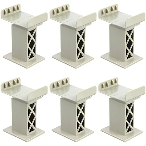 Ioffersuper 6 Pcs Train Bridge Pier Track Railway Accessories Multi Level Support Risers High Level Blocks Compatible All Major Brands Grey Upgraded Version Perfect for 6 by 6 RC Truck Enthusiasts