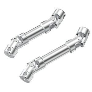 COOWOO Stainless Steel Drive Shafts Upgrade Set for 1/18 TRX 4M RC Crawler Cars Compatible with Celica RC Body Silver