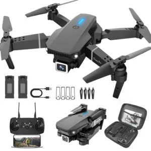 Black Series RC Robotic Robotosaur Mini Toy Black White Drone with Camera 1080P Foldable Gestures Selfie One Key Start 360 Flips 2 Batteries