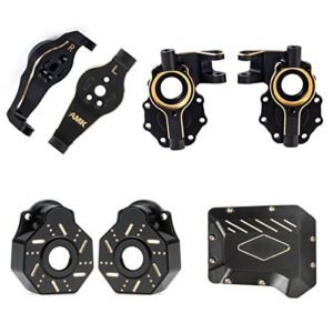 Trackmate RC Lap Counter TRX4 Brass C Hubs Caster Blocks Diff Cover Brass Front Axle Counter Weight for 1/10 RC Crawler TRX6 TRX4 Upgrade Parts 4 in 1