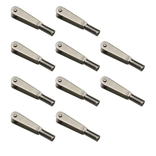 Ruiwaer 10PCS M2 Thread Clip Self Locking Metal Clevis Clips for Mini RC Wing Aircraft Models Silver